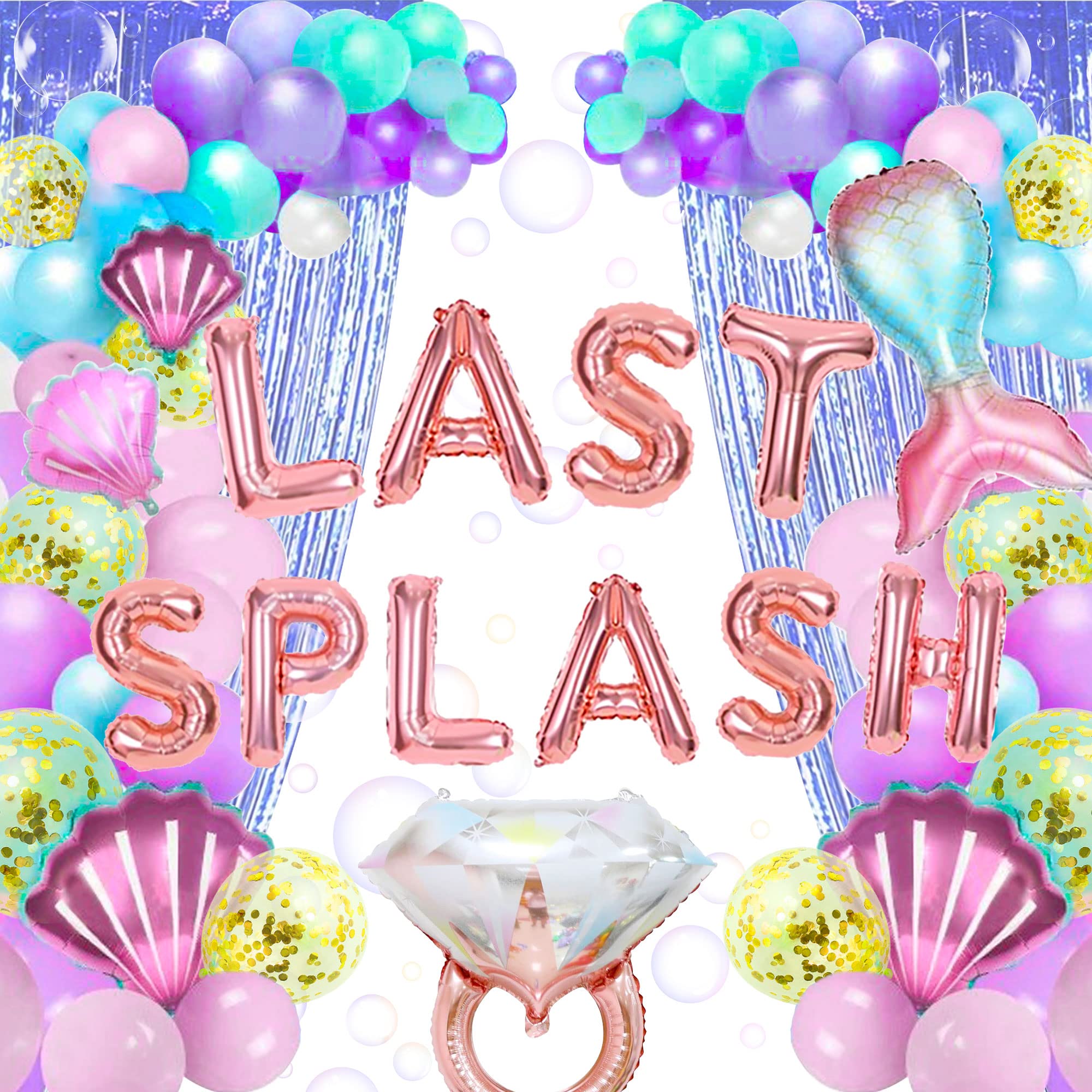 LaVenty 98 PCS Luxury Last Splash Balloons Mermaid Bachelorette Party Decorations Last Splash Bachelorette Party Decoration Mermaid Bridal Shower Party Supplies Last Splash Party Favors