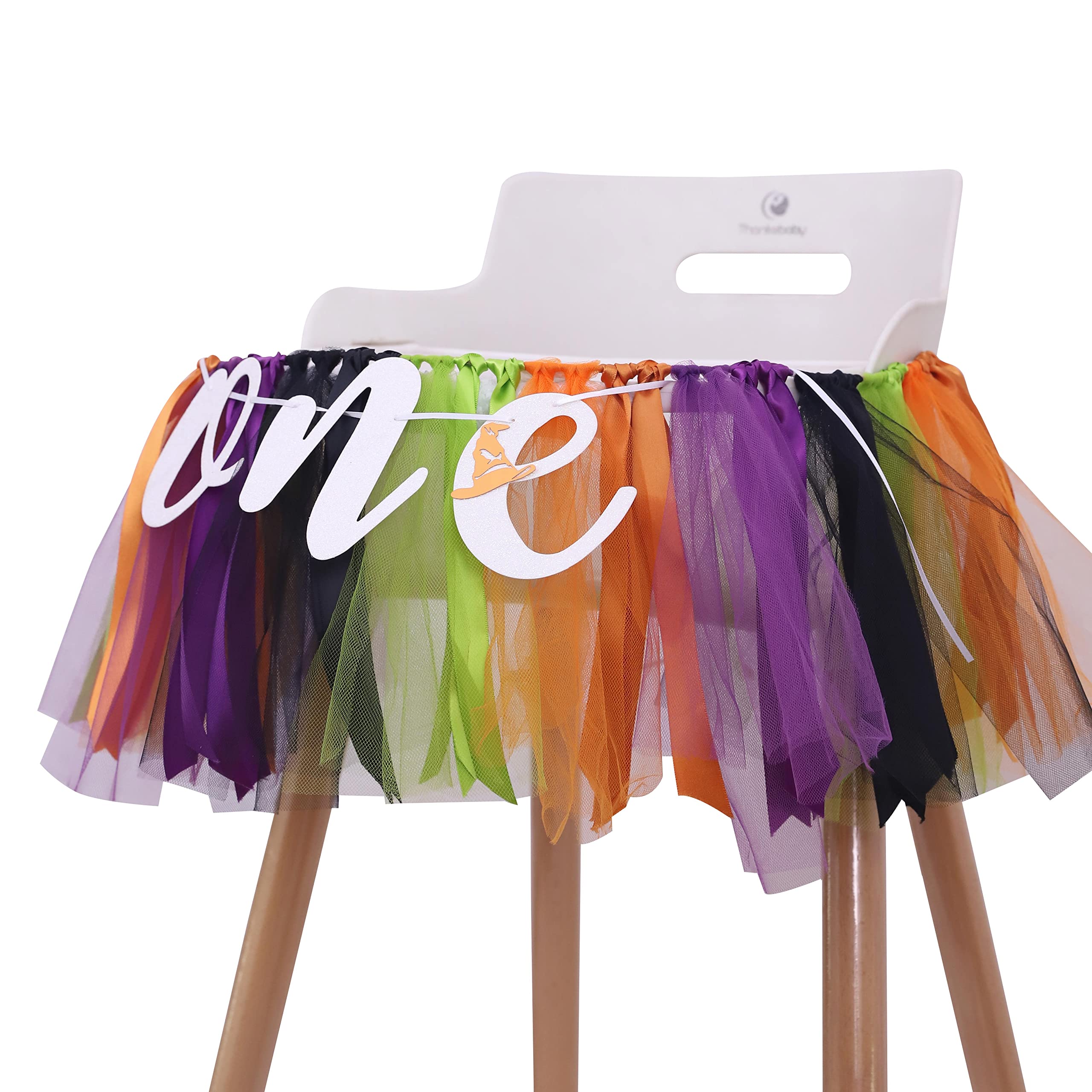 Halloween High Chair Banner - Spooky Birthday Decoration,Baby Tutu Skirt Banner 1st Birthday Photo Backdrop Pumpkin Birthday Banner Smash Cake Garland