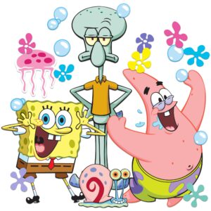 Spongebob Squarepants Characters Wall Sticker Movable Vinyl DIY Wall Art Stickers Set - Walls, Windows, Doors