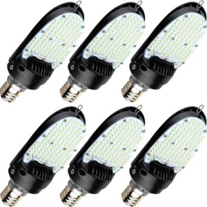 115w led shoebox corn retrofit lamp, 5000k 15525lm led retrofit corn bulb (500w mh equiv.) rotatable e39 mogul base 180° led paddle bulb for parking lot wall pack lighting, ul dlc listed (6-pack)