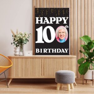 VictoryStore Jumbo 3 Foot Custom Happy 100th Birthday Card, Photo Birthday Card, Custom Inside Text 2 feet x 3 feet Card