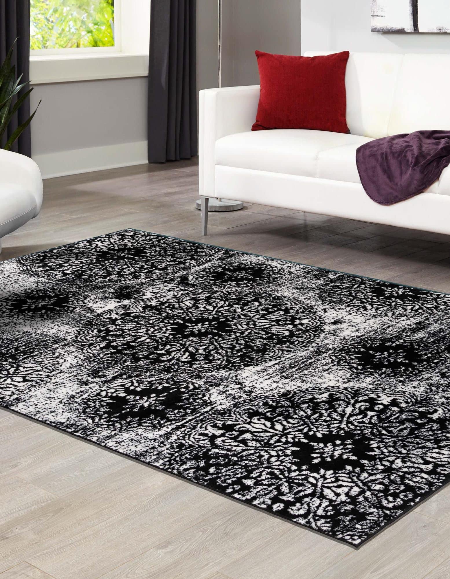 Rugs.com Monte Carlo Collection Rug – 2' 2 x 3' Black Medium Rug Perfect for Living Rooms, Large Dining Rooms, Open Floorplans