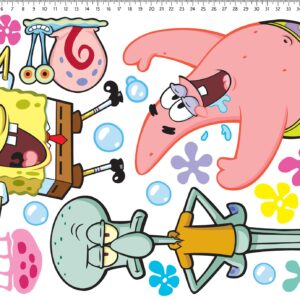 Spongebob Squarepants Characters Wall Sticker Movable Vinyl DIY Wall Art Stickers Set - Walls, Windows, Doors