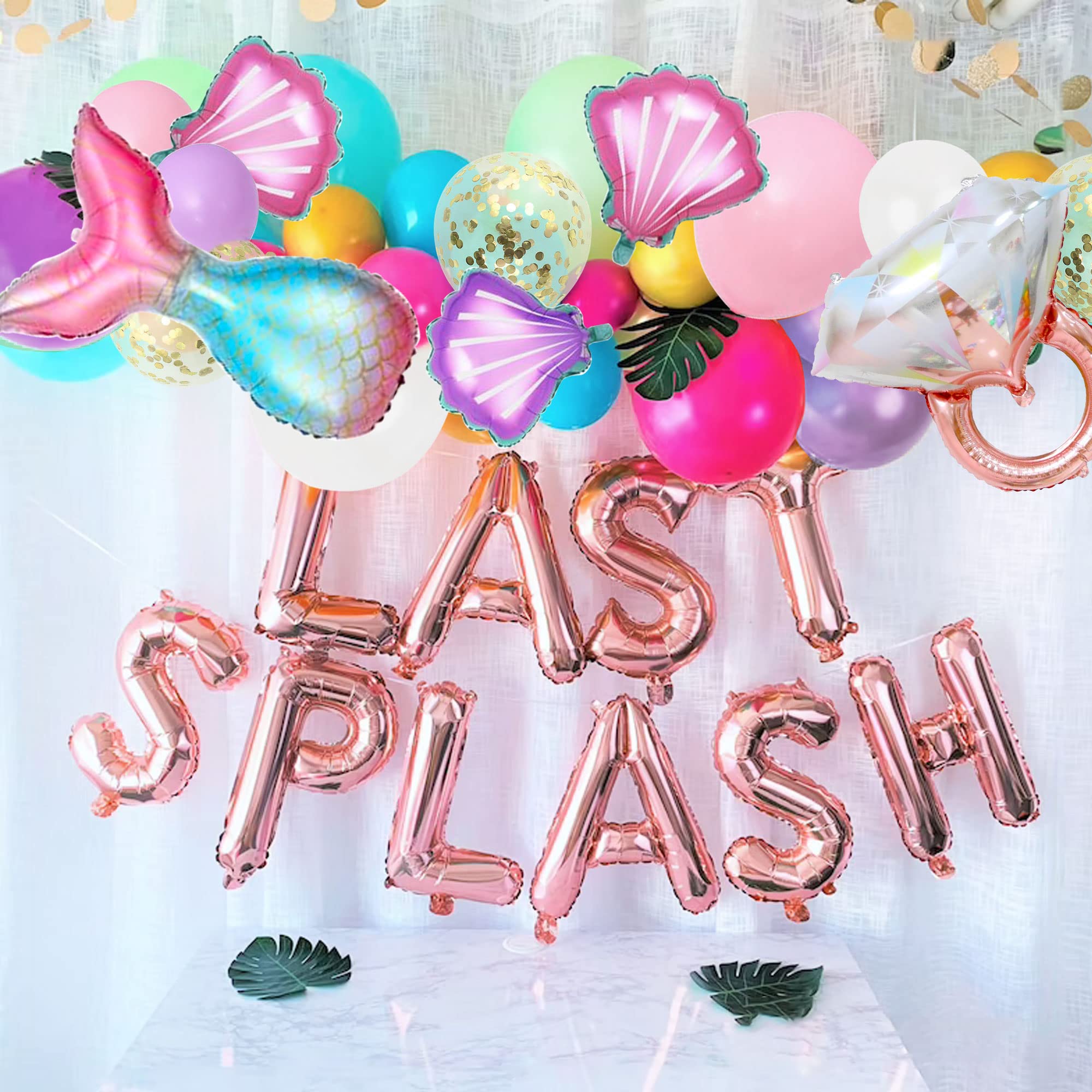 LaVenty 98 PCS Luxury Last Splash Balloons Mermaid Bachelorette Party Decorations Last Splash Bachelorette Party Decoration Mermaid Bridal Shower Party Supplies Last Splash Party Favors