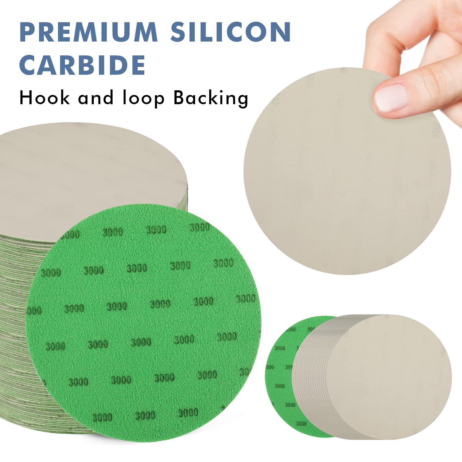 6 Inch 3000 Grit Sanding Disc, GOH DODD 25 Pieces Wet Dry Sandpaper Hook and Loop Sanding Pads for Random Orbital Sander, Automotive, Woodworking, Metal Polishing and Sanding