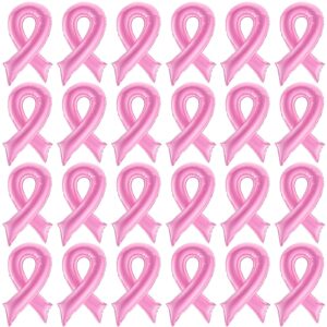 deekin 12 pieces 36 inches pink ribbon jumbo foil balloons breast cancer awareness foil balloons pink metallic balloons breast cancer awareness fundraisers jumbo foil balloons