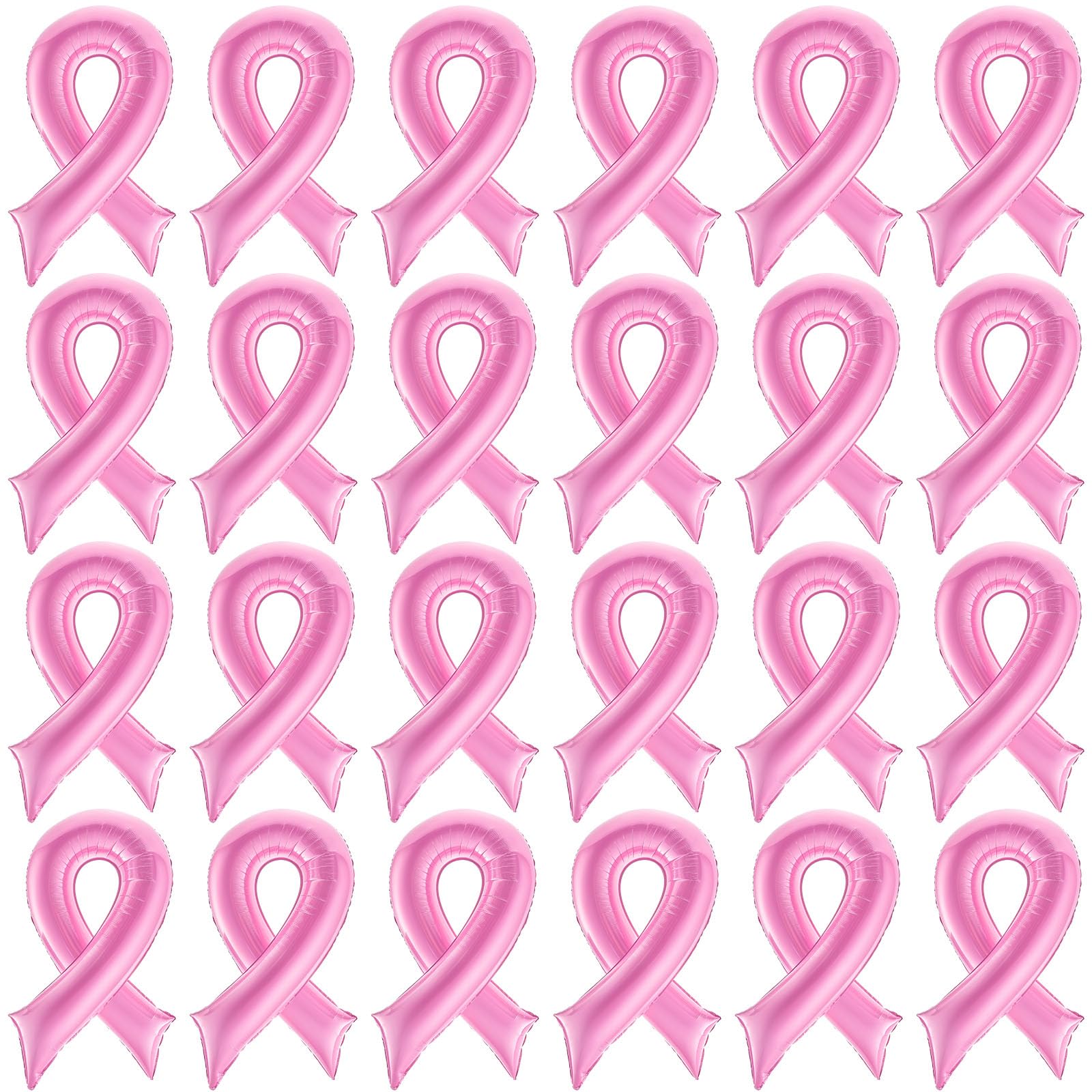 Deekin 12 Pieces 36 Inches Pink Ribbon Jumbo Foil Balloons Breast Cancer Awareness Foil Balloons Pink Metallic Balloons Breast Cancer Awareness Fundraisers Jumbo Foil Balloons