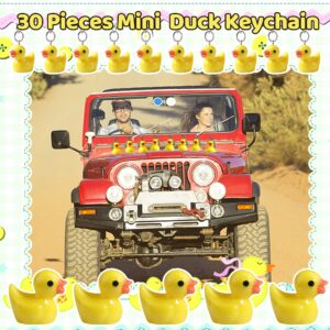 HKACSTHI 30 Pieces Duck Keychain Rubber Duck Keychain Resin Duck Keychain Mini Duck Keychains for Cruising 3D Duck Chains Duck Charms Pendant Accessories Duck Party Favors