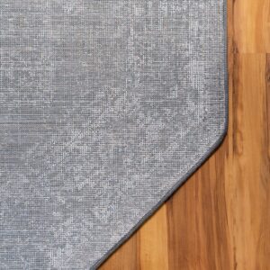 Rugs.com Monte Carlo Collection Rug – 5' Octagon Dark Gray Medium Rug Perfect for Living Rooms, Kitchens, Entryways