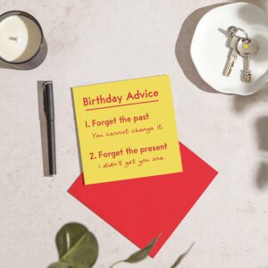 Huxters Funny Birthday Card – Past and No Present - Happy Birthday Card for her women - Friend Birthday Card – Gift card – Funny Card for him men – Card for Brother 14.8cm square (Past Present)