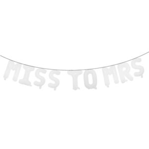 16 inch multicolor miss to mrs balloons banner foil letters mylar balloons for bachelorette party, wedding, bridal shower cannot float (miss to mrs white)