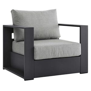 Modway Tahoe 4-Piece Fabric/Powder-Coated Aluminum Outdoor Set in Gray