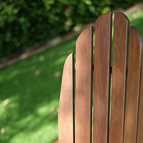 Cambridge Casual Solid Wood 2 Pieces Magnolia Adirondack Chair with Tray Table, Natural Brown