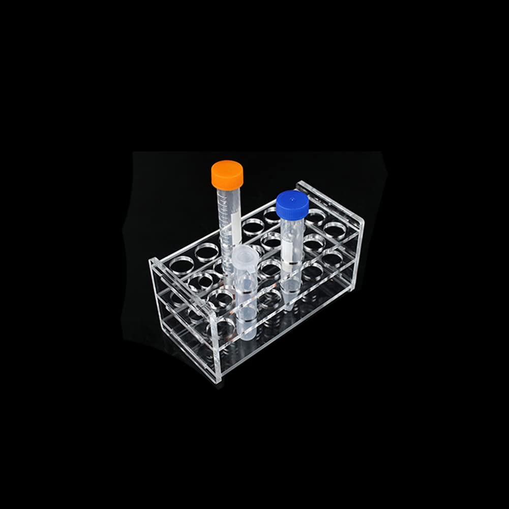 Clear Acrylic Test Tube Rack 18 Holes Test Tube Holder for 10ML/15ML Test Tubes (1 Piece)