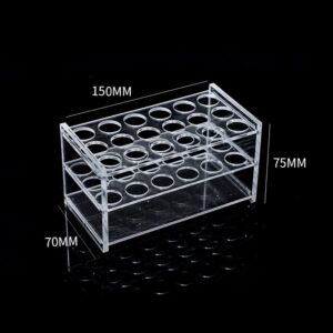 Clear Acrylic Test Tube Rack 18 Holes Test Tube Holder for 10ML/15ML Test Tubes (1 Piece)