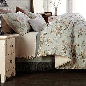 Brandream 5PC French Country Garden Toile Floral Duvet Cover Queen Size with 4 Packs Standard Size Pillowcases Set