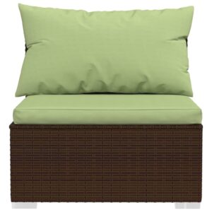 vidaXL Outdoor Patio Furniture Set 2-Piece with Cushions - Brown Poly Rattan Lounge Set for Garden, Deck, and Porch