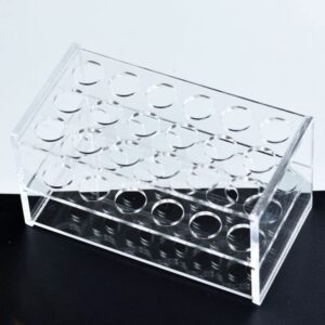 Clear Acrylic Test Tube Rack 18 Holes Test Tube Holder for 10ML/15ML Test Tubes (1 Piece)