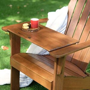 Cambridge Casual Solid Wood 2 Pieces Magnolia Adirondack Chair with Tray Table, Natural Brown