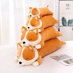 MIAOHAHA Plush Long Corgi Toy Cute Soft Stuffed Animal Corgi Doll Kids Plush Toy Pillow Gift for Kids and Girls(Yellow, 100cm/39.3in)