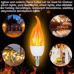 MyoGrip E12 LED Flame Light Bulbs, 3 Modes Flickering Light Bulbs, Candelabra Candle Fire Light Bulb for Home Party Patio Indoor Outdoor Halloween Decorations (8 Pack)