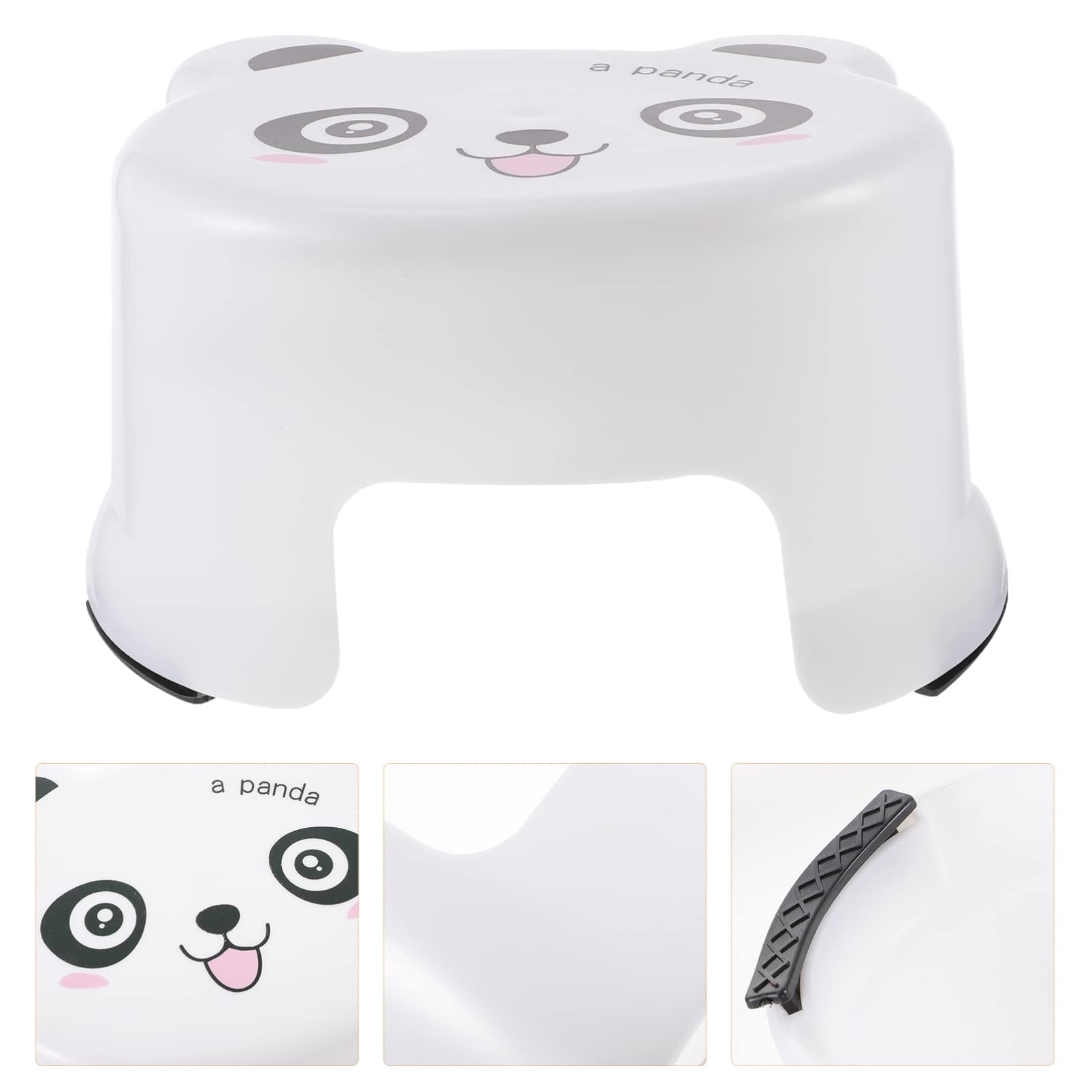 Toddmomy Anti- Skid Step Stool Kids Bathroom Stool Plastic Foot Stool Cartoon Step Stool for Living Room, Bathroom Non Slip Chairs （ White）