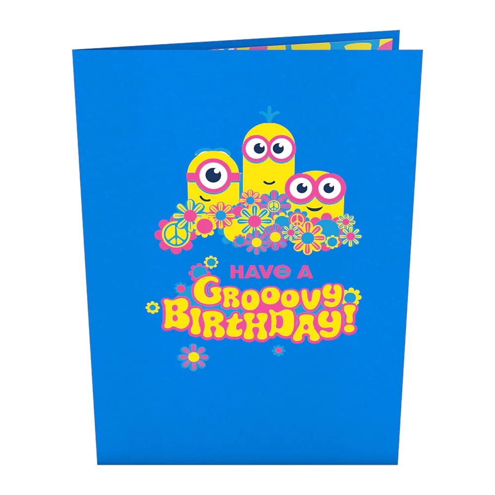 Lovepop Groovy Minions Pop Up Birthday Card 5 x 7” – Birthday Card for Son or Daughter – 3D Pop-Up Greeting Card, Funny Birthday Card for Kids