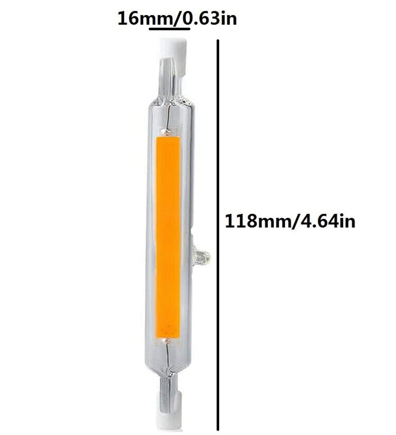 Qixivcom R7s LED Bulbs 118mm 20W LED COB Light Double Ended LED Bulbs 150W Halogen Bulb Replacement Dimmable Warm White 3000K 120V J Type R7s Floodlight J118 Landscape Lights Work Lighting,(4 Pack)