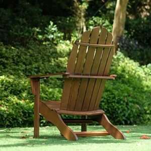 Cambridge Casual Solid Wood 2 Pieces Magnolia Adirondack Chair with Tray Table, Natural Brown