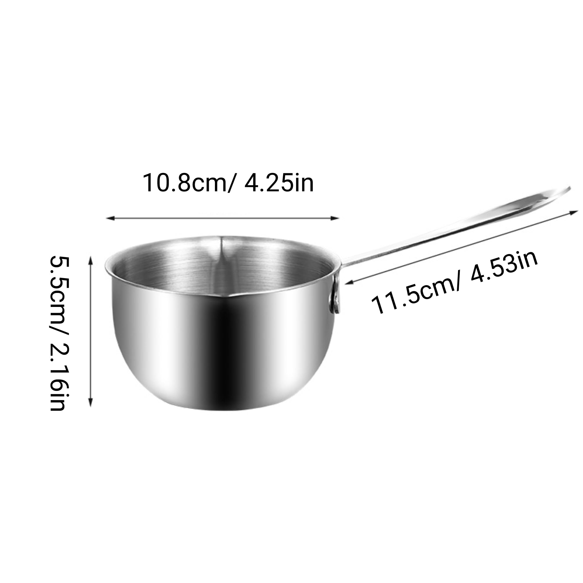 Stainless Steel Butter Warmer, Milk Warmer Pot with Pour Spouts Mini Chocolate Melting Pot for Coffee Tea Soup Warming