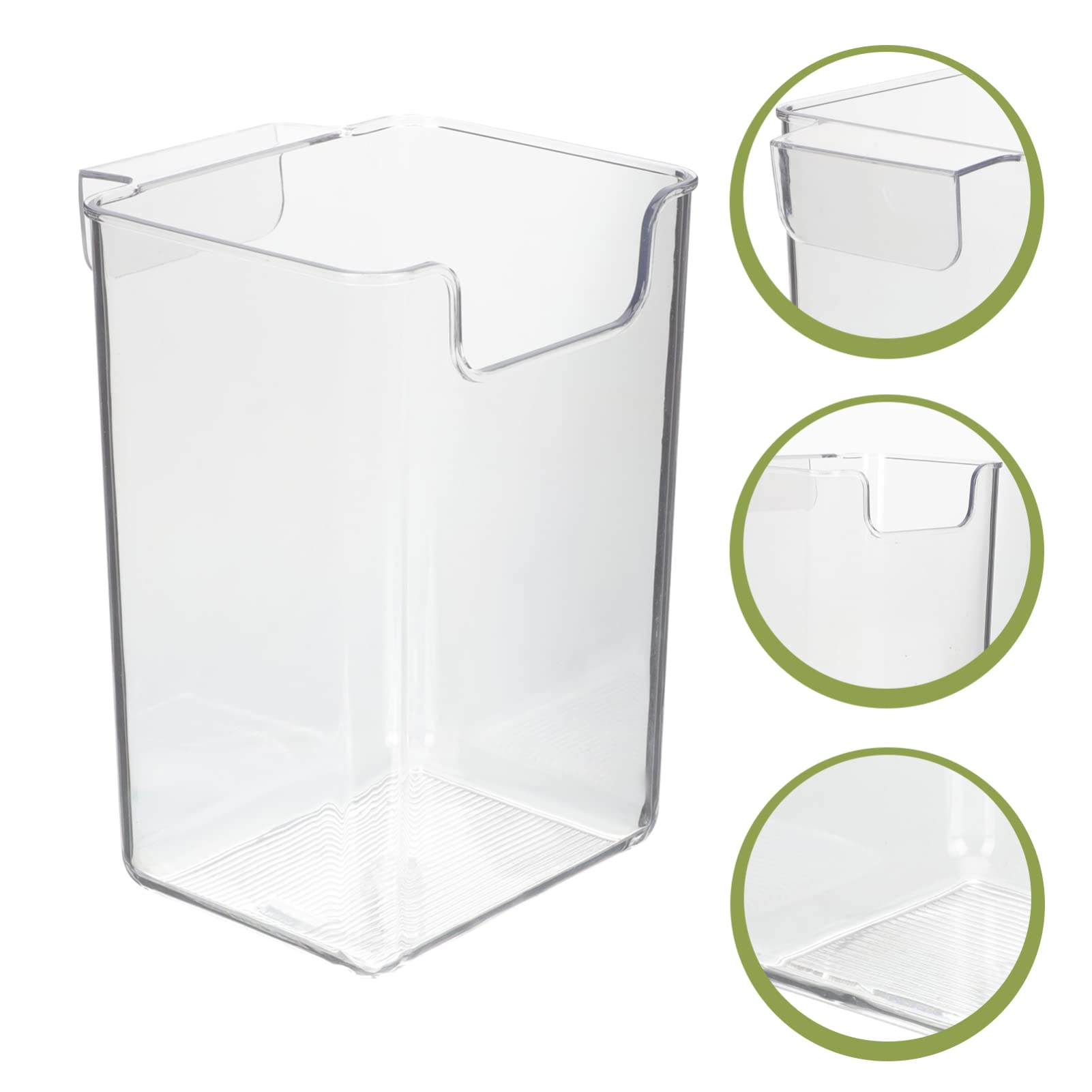 Clear Office Trash Cans Small Waste Bin Cabinet Hanging Trash Can Clear Container Plastic Waste Paper Container for Bathroom Kitchen Office