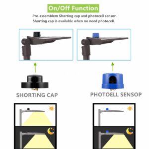 450W Dimmable LED Parking Lot Light with Slip Fitter, 5000K Daylight 63000LM 140lm/w, [Dusk to Dawn Photocell&Shorting Cap Included] Outdoor LED Shoebox Lights, UL/DLC Commercial Lighting Fixture