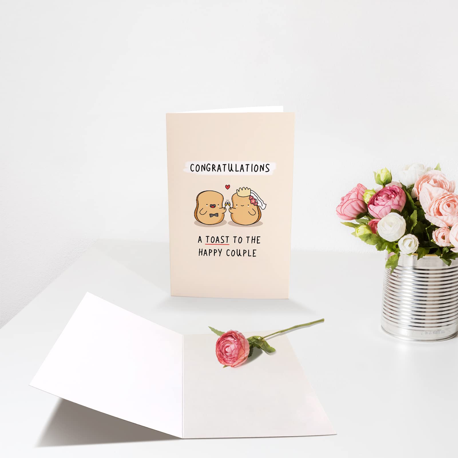 Funny Wedding Pun Card, Cute Congrats Engagement Card for Couple, Bridal Shower Card, Bachelor Party, A Toast To The Happy Couple