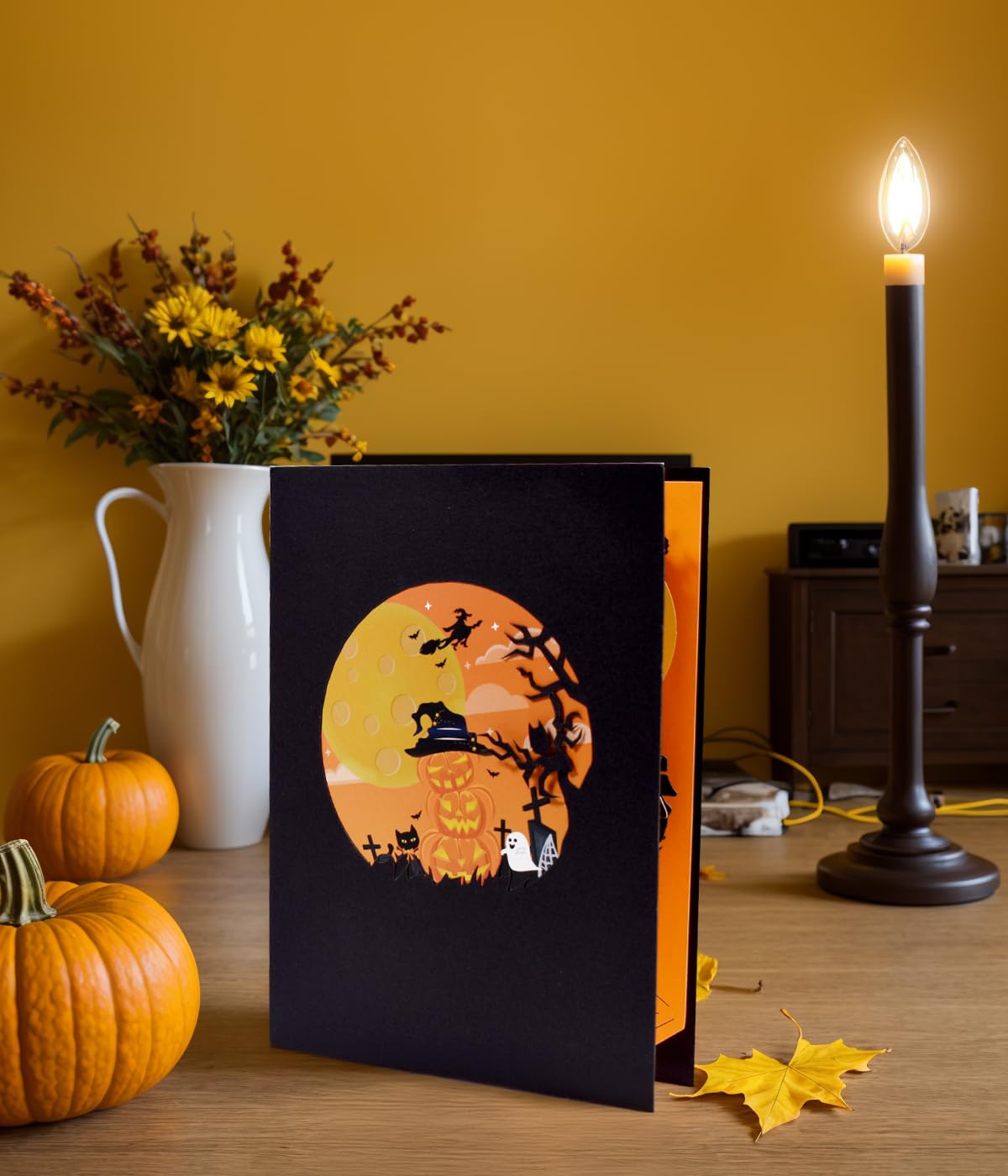 Magic Ants Halloween Pop Up Card - 3D Greeting Card, Happy Halloween Card, Pumpkin Card,Pop Up Spook Pumpkin Card,Pop Up Gift Cards,Popup Birthday Card for Best Friend,with Envelope