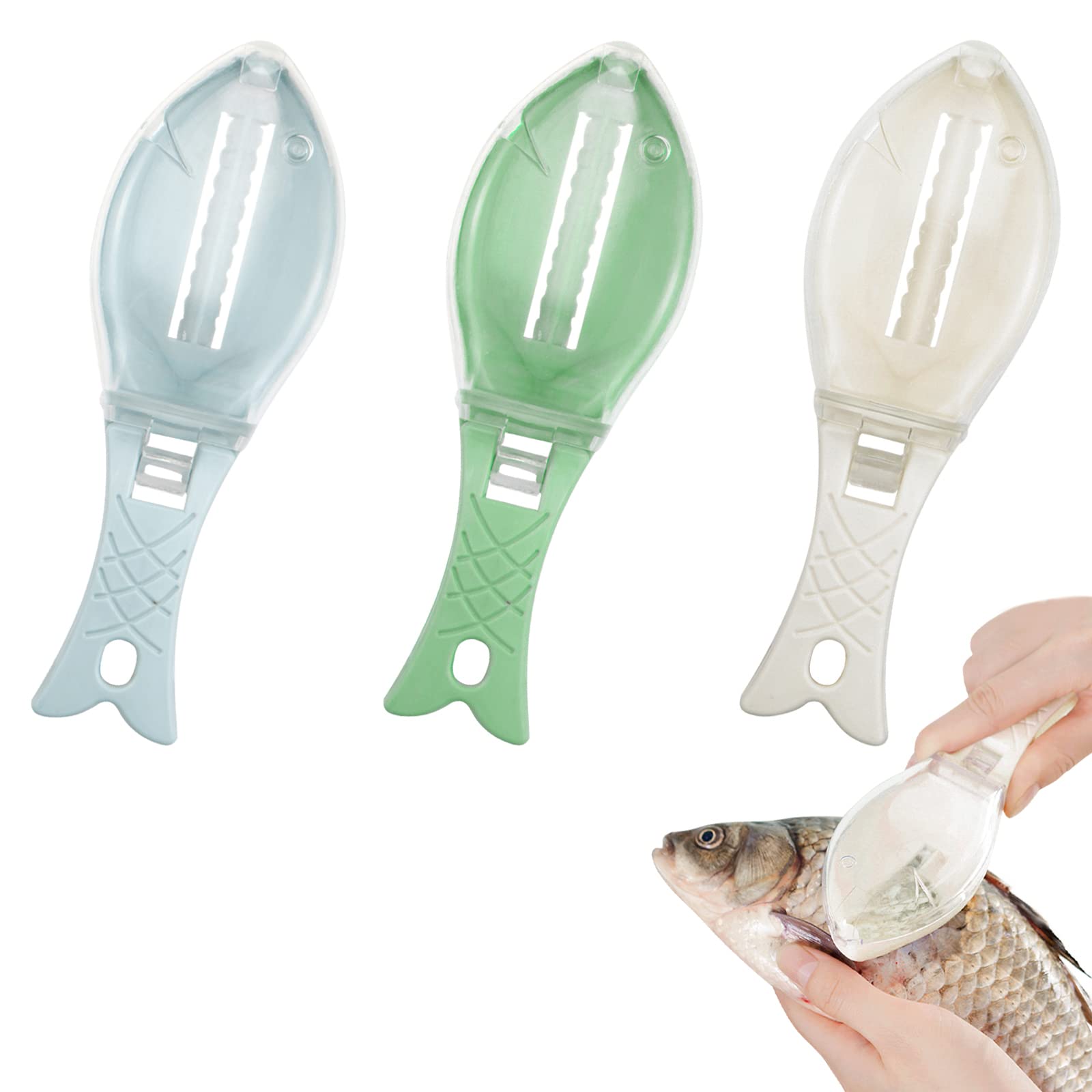 3 PACK Fish Skin Scraping Scaler Remover Knife Peeler Descaler Tool