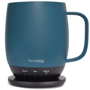 nextmug - temperature-controlled, self-heating coffee mug (slate blue - 14 oz.)