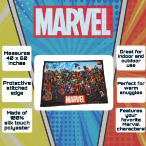 Bazillion Dreams Marvel Comics Universe Characters Fleece Softest Comfy Throw Blanket for Adults & Kids| Measures 60 x 45 Inches