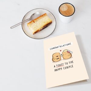 Funny Wedding Pun Card, Cute Congrats Engagement Card for Couple, Bridal Shower Card, Bachelor Party, A Toast To The Happy Couple