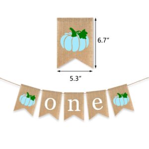 Gankbite Boy Pumpkin 1st Birthday Supplies Blue Orange Little Pumpkin One High Chair Banner Fall Burlap Autumn Cake Smash Decoration