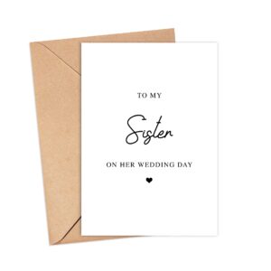 Arezzaa To My Sister On Her Wedding Day Card - Daughter Wedding Card - Gift For Bride - Sister Of Bride - Best Friend - Best - Maid Of Honor, 5 x 7 inches