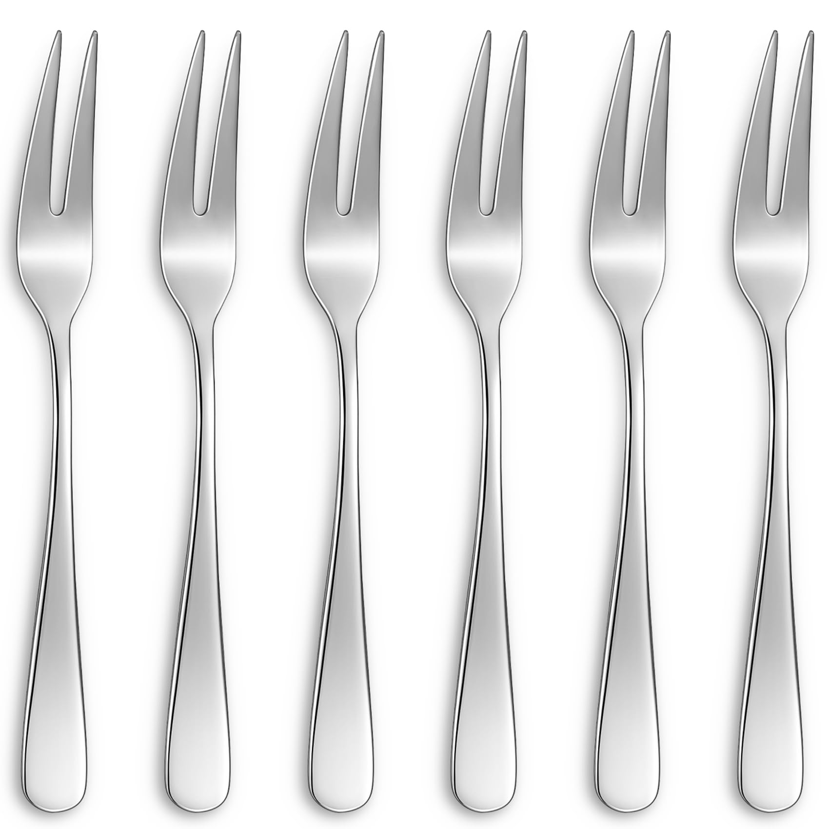 KEAWELL Premium 6-Piece 5.7" Louise Fruit Forks, 18/10 Stainless Steel, Dishwasher Safe