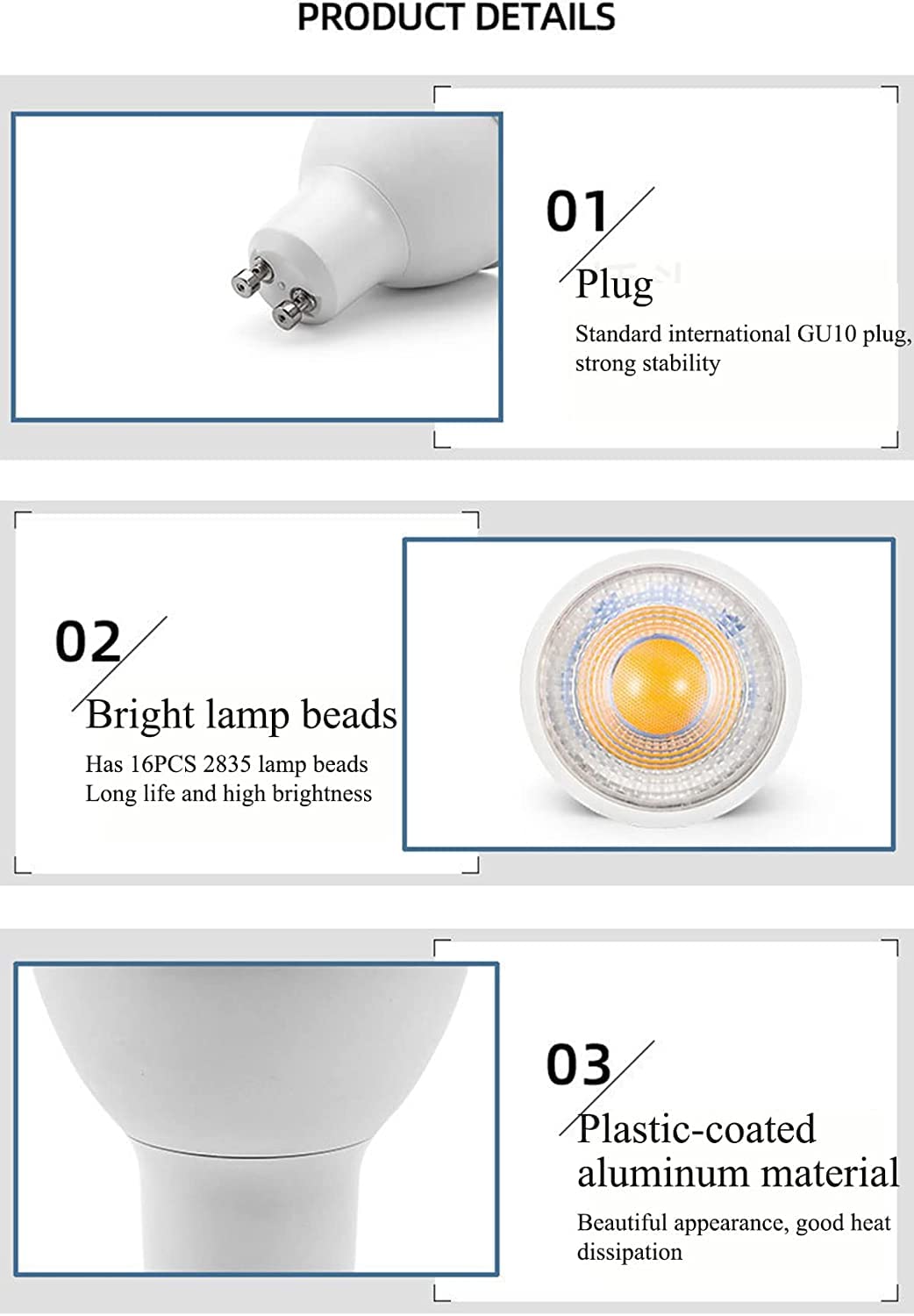 Edearkar 15W GU10 LED Light Bulbs, Equivalent 150W, 1500 Lumens, 6000K Daylight White, LED Bulbs for Recessed Track Lighting, AC100-265V, 38° Beam Angle, Non-Dimmable, GU10 Base, Pack of 6