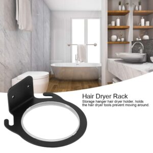 Black Hair Dryer Rack Space Aluminum Hair Dryer Holder Hairdryer Shelf Wall Mounted Hair Dryer Storage Hair Dryer Hanger Rack Hair Care Styling Tools