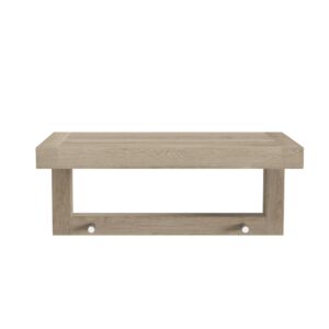 AquaTeak 18" Moa-Mist Teak Wall Shelf with Hooks