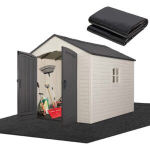 zomofew storage shed floor mat - thickened soft material, non-slip backing, washable - outdoor storage shed floo mat - reusable, durable (8.2' x 6')