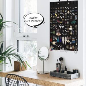 AinsListy Earring Organizer Hanging Earring Holder, Holds Up To 330 Pairs, Soft Felt Wall Mount Earring Display Holder Stud Earrings Organizer for Women Girls - 1 Pack (Include Metal Hook and Rope)