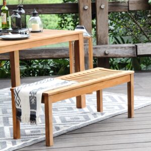 Teak Outdoor Backless Bench Natural Traditional