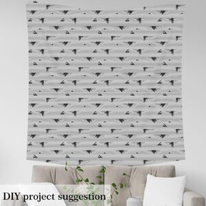 Feelyou Cute Cat Fabric by The Yard, Funny Kitten Stripe Lines Upholstery Fabric, Playing Cats Cat Lover Outdoor Fabric, Reupholstery Fabric for Chairs, 2 Yards, Gray Black