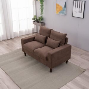 Panana Sofa Set for Living Room (Brown, Love Seat)