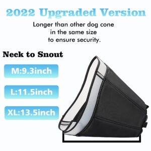 INKZOO Dog Cone Collar for After Surgery, Soft Pet Recovery Collar for Dogs and Cats, Adjustable Cone Collar Protective Collar for Large Medium Small Dogs Wound Healing (Black, Medium)